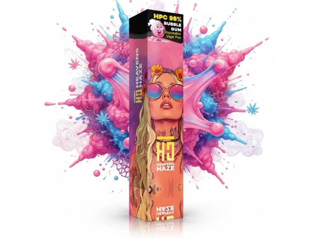 Heavens Haze HPC 98% Bubble Gum – Jednorazová vape – 1 ml